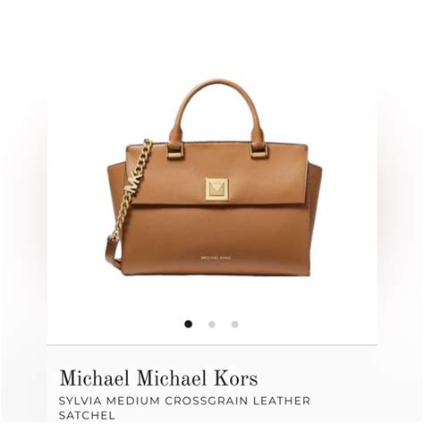 michael kors sylvia medium crossgrain leather satchel|Sylvia Medium Crossgrain Leather Satchel .